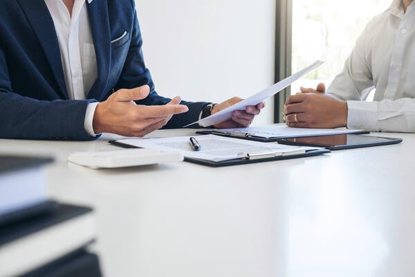 Two men in a meeting